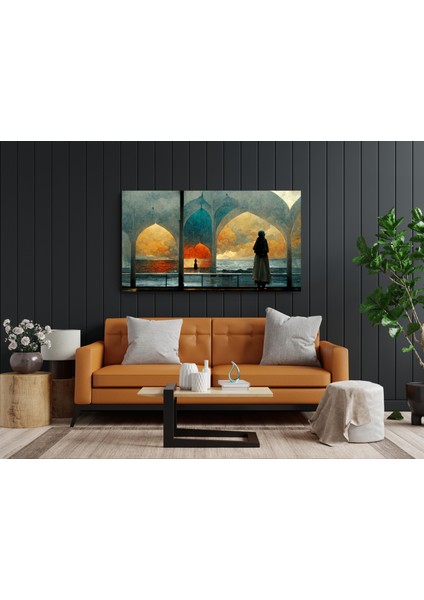 Ramazan Gün Batımı Kanvas Tablo, Abstract Duvar Dekoru, Ev-Ofis Hediye Için Canvas Wall Art