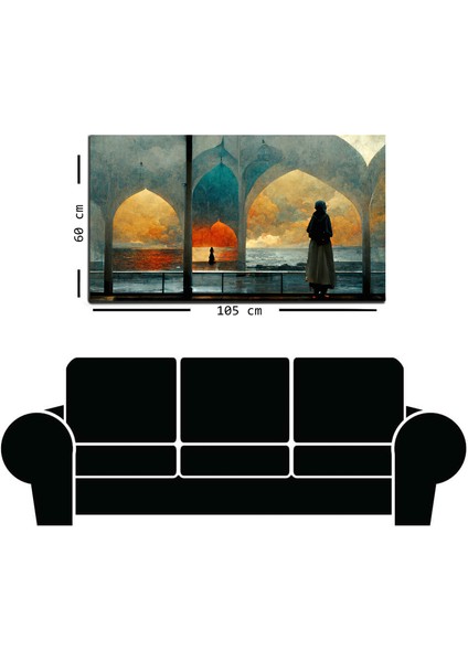 Ramazan Gün Batımı Kanvas Tablo, Abstract Duvar Dekoru, Ev-Ofis Hediye Için Canvas Wall Art