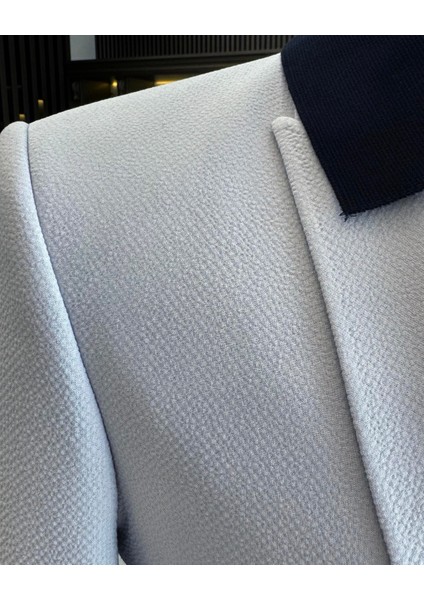 İtalyan Stil Slim Fit Ceket Pantolon Takım Elbise Gri T12517 modelleri