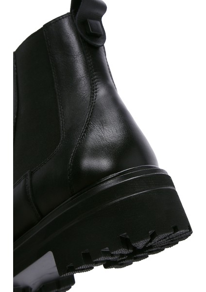 Kadın Siyah Deri Chelsea Bot 24WFD235618