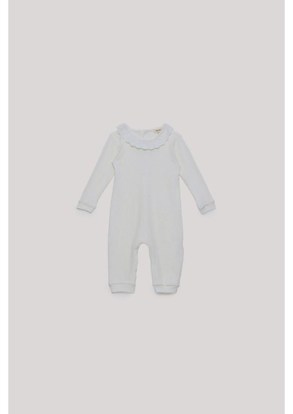 Kız Bebek Ekru Tulum