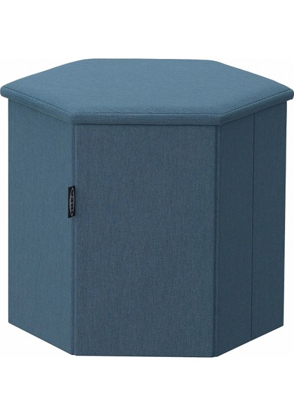 "LOTR®" Kjuge Saklama Gözlü Puf, Knisa Orta Mavi - Koyu Gri