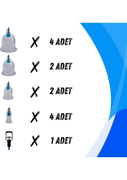 Hacamat Masaj Kupa Seti Selülitt ve Çatlak Giderici Vakumlu Yüksek Kalite 12'li Hacamat Kupa Seti