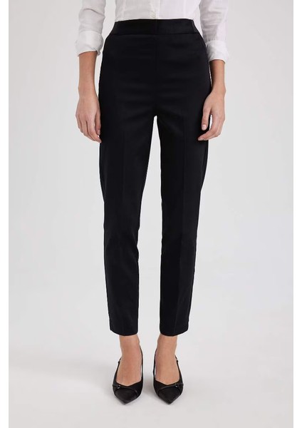 Sigaret Normal Bel Düz Paça Saten Pantolon Black fırsatları