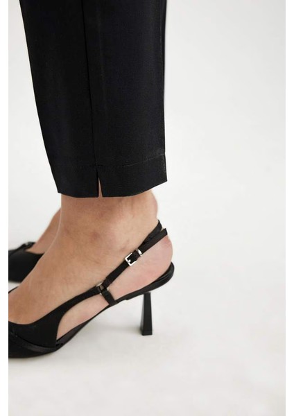 Sigaret Normal Bel Düz Paça Saten Pantolon Black indirimleri