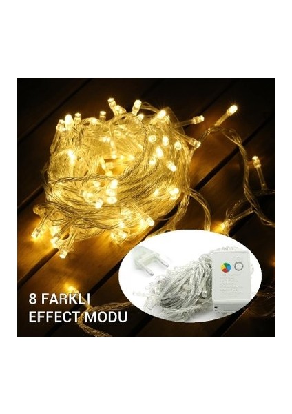 100 Ledli Fişli Led, Dekor Lambası 10M Günışığı Yılbaşı Ağacı Işığı