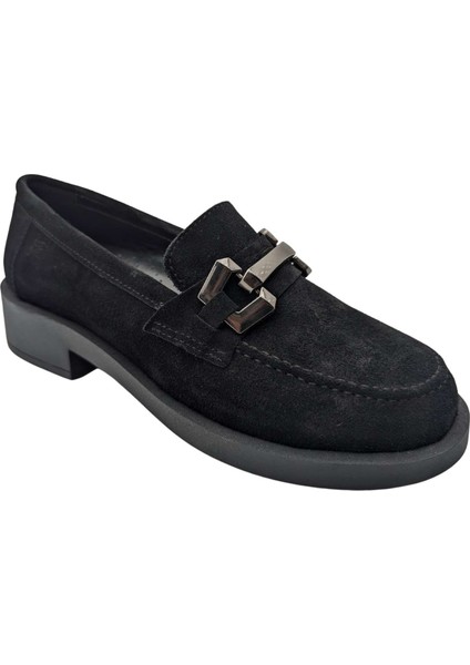 Essece ES727 Süet Deri Kadın Loafer Ayakkabı Essece ES727 Siyah 40