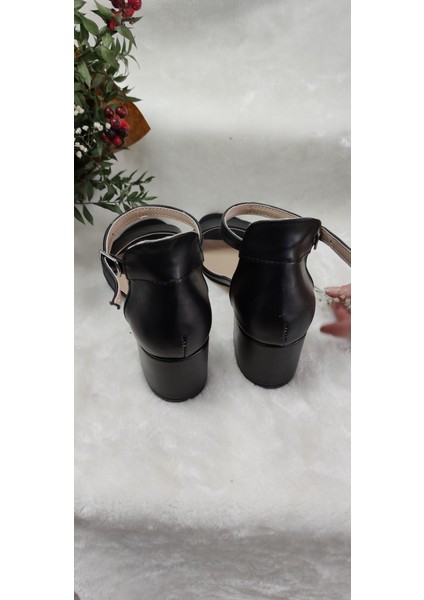 Siyah Önü Açık Kalın Topuk Abiye Ayakkabı PDYMT11 Siyah 37 ST01768-SİYAH-37 fiyatları