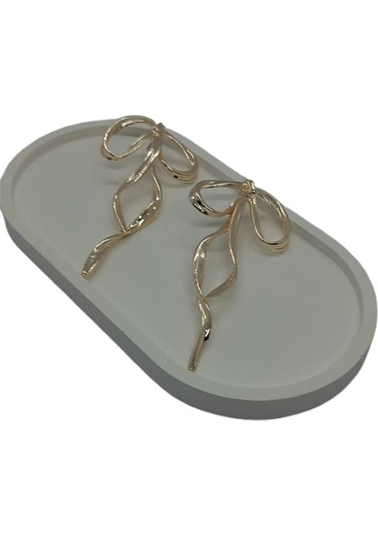 Pirinç Gold Renk Fiyonk Model Küpe fiyatları