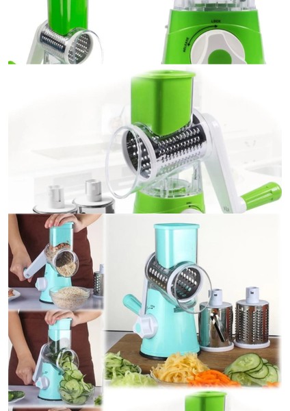 Tutma Kollu Çevirmeli Pratik Kesme ve Rendeleme Drum Grater Pratik Rulo Rende