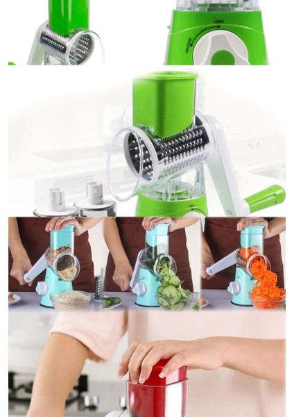 Tutma Kollu Çevirmeli Pratik Kesme ve Rendeleme Drum Grater Pratik Rulo Rende
