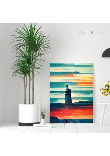 Cross Border Deniz Feneri Kanvas Tablo, Lighthouse Duvar Dekoru, Ev-Ofis Hediye Için Canvas Wall Art