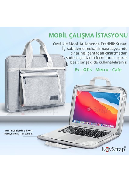 Apple Macbook Pro M1 M2 13 Inç A2338 A2289 A2251 ile Uyumlu Oxford Kumaş Çanta Kılıf Sleeve