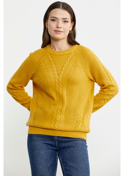 Salaş Motifli Yünlü Triko Kazak - Güneş indirimleri