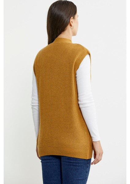 Kendinden Kemerli Yünlü Triko Yelek - Güneş fırsatları