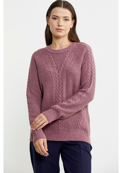 Salaş Motifli Yünlü Triko Kazak - Gül modelleri