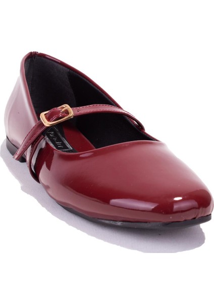 DZA07-115052BB Bordo Günlük Babet Kadın Ayakkabı