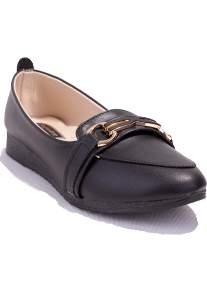 DZA07-147199BB Siyah Günlük Babet Kadın Ayakkabı
