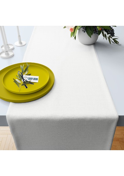 Runner Linen Beyaz - 40 x 180 cm