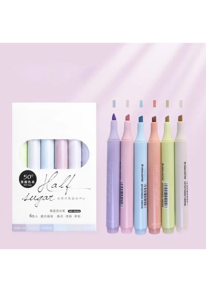 6'lı Half Sugar Pastel Renkler Fosforlu Kalem indirimleri