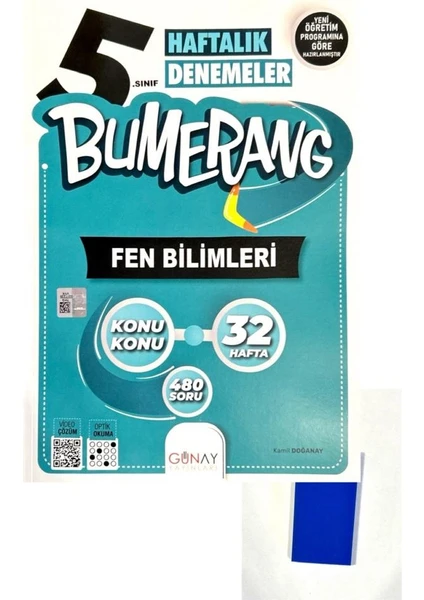 Günay Yayınları 5. Sınıf Bumerang Fen Bilimler Haftalık Deneme + Silgi