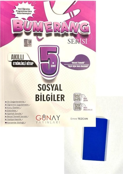 5. Sınıf Bumerang Sosyal Bilgiler Akıllı Etkinlikli Kitap + Silgi