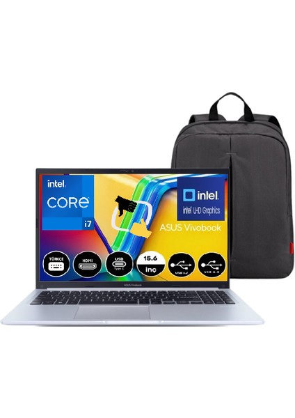 Vivobook 15 X1502ZA-EJ2123 Intel I7-1255U 16GB 512GB Intel UHD Graphics 15.6" Full Hd W11P Taşınabilir Bilgisayar +Snertechçanta