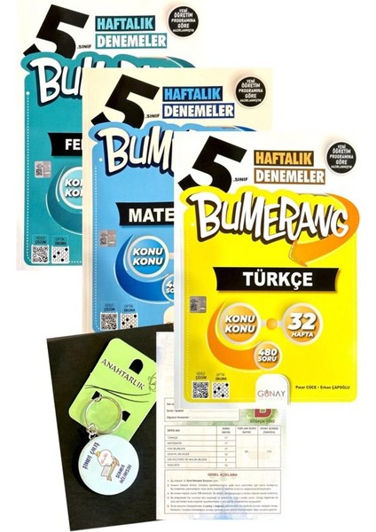 5.sınıf Bumerang 3'lü Haftalık Deneme-Yeni-(Okyanus Yayınları Deneme+Açacaklı Anahtarlık Hediye)