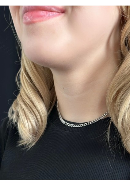 Ince Gurmet Model Choker Çelik Zincir Kolye-Choker Serisi
