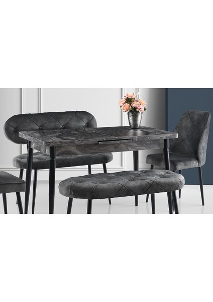 Gri Kapitoneli Yemek Masası Takımı modelleri