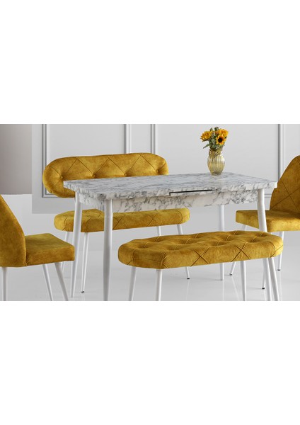 Sarı Kapitoneli Yemek Masası Takımı modelleri
