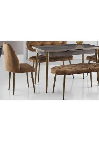 Kahve Kapitoneli Yemek Masası Takımı modelleri