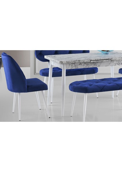 Mavi Kapitoneli Yemek Masası Takımı modelleri