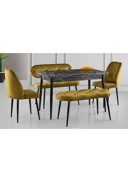 Yeşil Kapitoneli Yemek Masası Takımı V2
