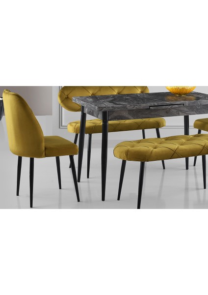 Yeşil Kapitoneli Yemek Masası Takımı V2 modelleri