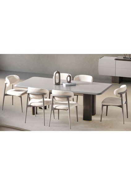 Lizay Yemek Masası Takımı - Gri
