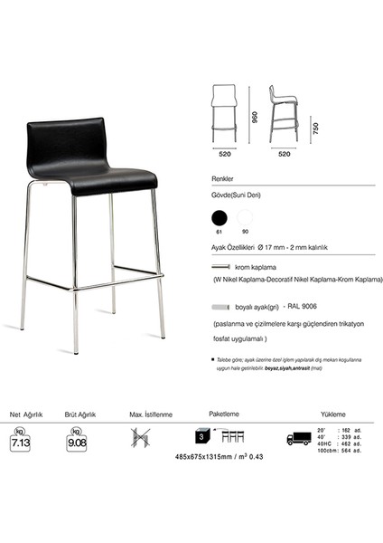Icon - Bdk Bar Sandalyesi 2 Adet fiyatları