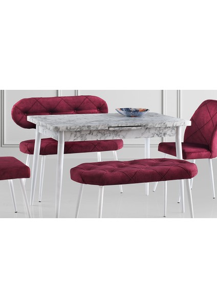 Mor Kapitoneli Yemek Masası Takımı modelleri