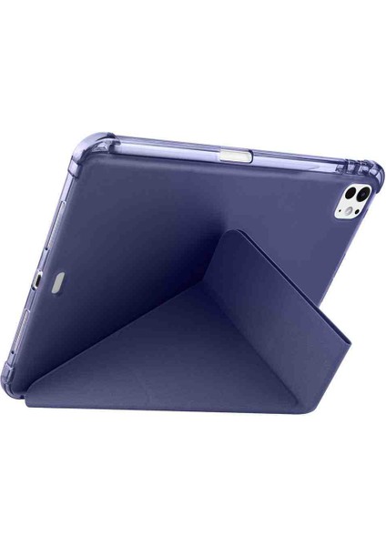 Apple iPad Pro 13 Inç M4 2024 Için Kılıf Pen Üçgen Kalem Bölmeli Case A2925 A2926 A3007