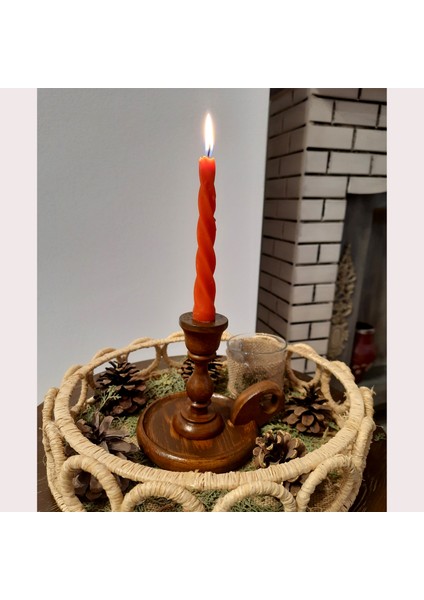 Ahşap Dekoratif Mumluk-Şamdan Salon Balkon Kafe Dekorasyonu