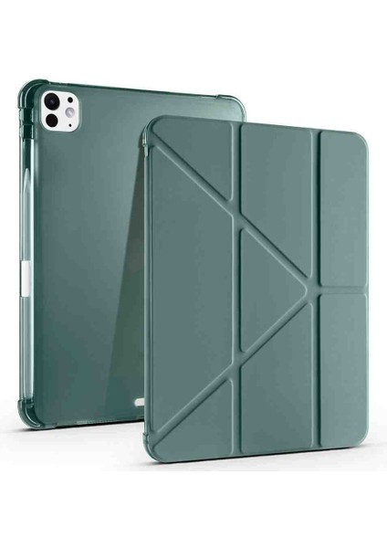 Apple iPad Pro 13 Inç M4 2024 Için Kılıf Pen Üçgen Kalem Bölmeli Case A2925 A2926 A3007