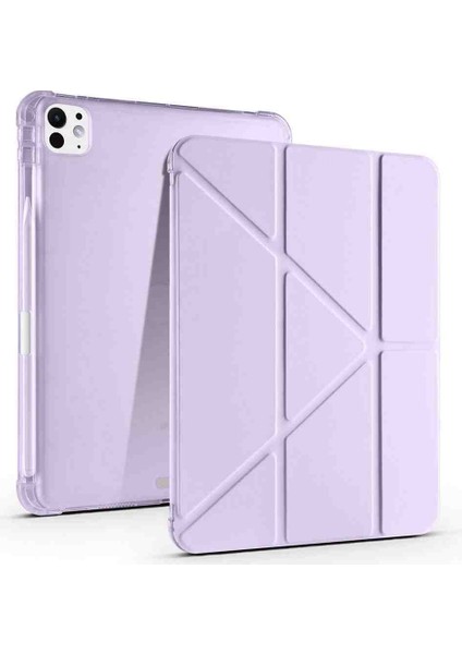 Apple iPad Pro 13 Inç M4 2024 Için Kılıf Pen Üçgen Kalem Bölmeli Case A2925 A2926 A3007