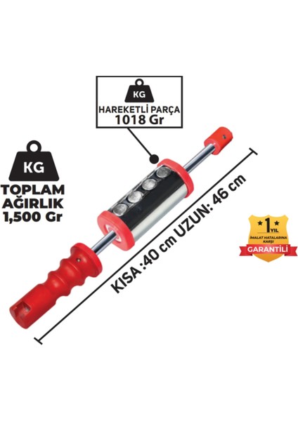 Uzun Kısa Ayarlı Mıknatıslı Plastik Uçlu Göçük Çektirme Tokmağı