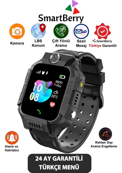 Z2 Lbs Konumlu Akıllı Çocuk Takip Saatilı Arama, Kameralı, Gizli Dinleme Özellikli -Siyah fiyatları
