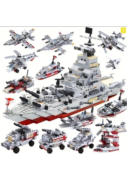 Savaş Gemisi 980 Parça Yapı Bloks 8 In 1 - 24 Farklı Model