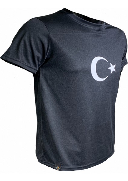 Erkek Siyah Türkiye A Milli Takım Logolu Günlük Spor Koşu Tişört fiyatları