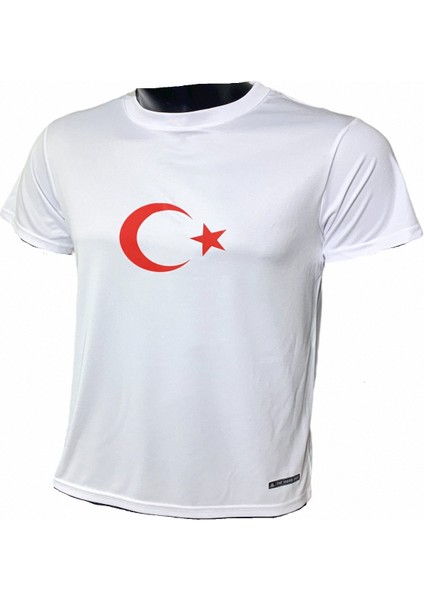 Beyaz Türk Bayraklı Tişörtü & Milli Takım Tişörtü
