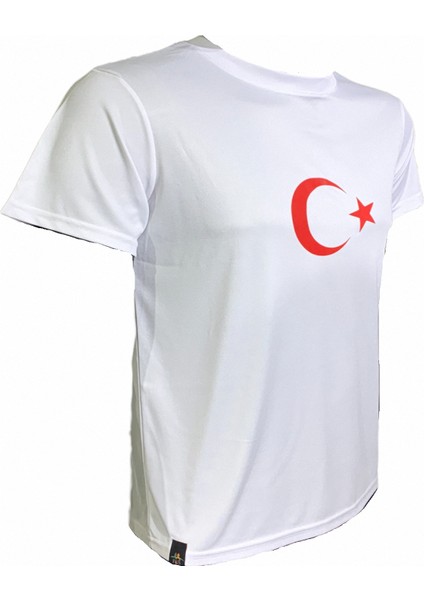 Beyaz Türk Bayraklı Tişörtü & Milli Takım Tişörtü