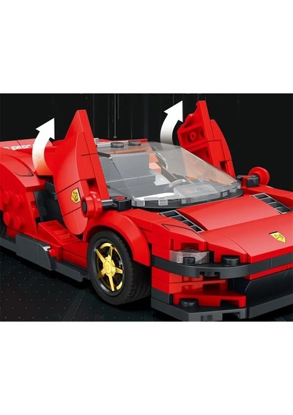 Technic Spor Araba Ferrari 3D LEGO Buıldıng Blocks 306 Parça 14+ Yaş Puzzle Araba Hediye