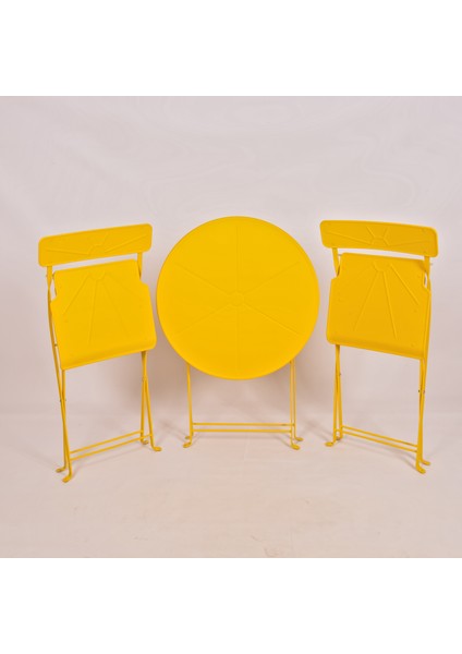 Gazelle Katlanır Metal Masa-Sandalye Seti-Sarı RAL1023,RESTORANSANDALYE,BISTROSANDALYE fiyatları